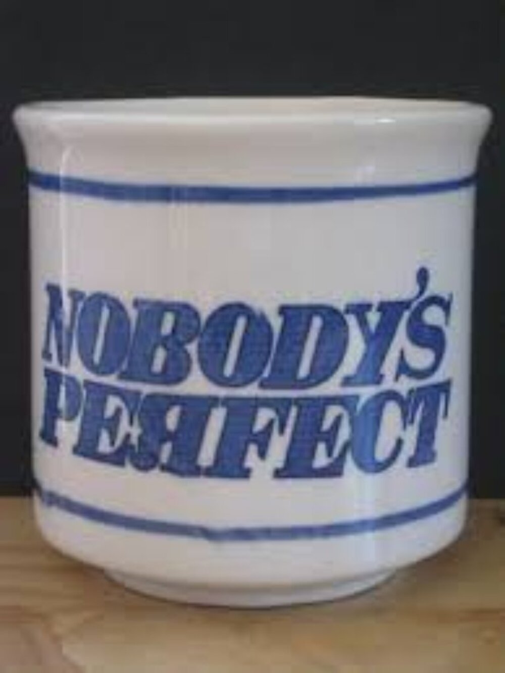 Vintage Nobody's Perfect Novelty Mug
